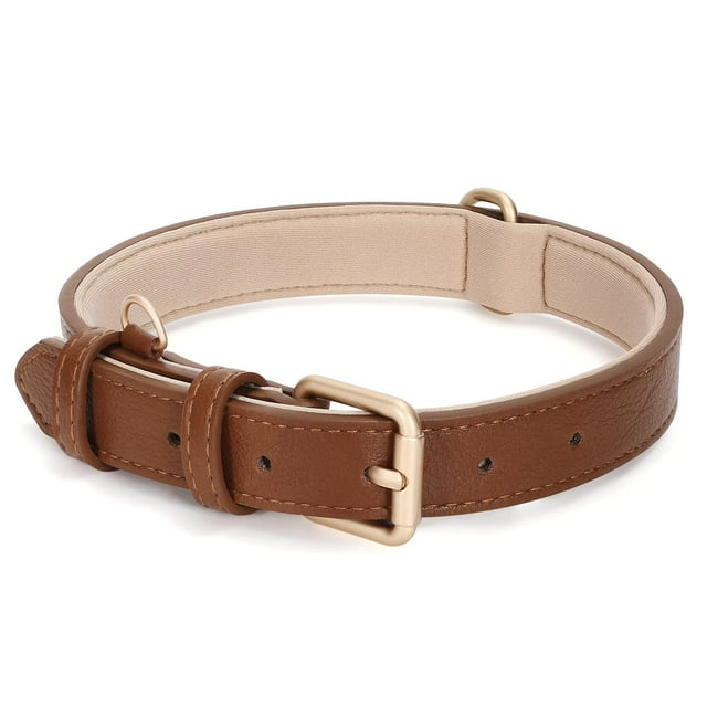 SUOSDEY Puppy Collar Adjustable Soft Breathable Leather Dog Collar for Small Medium Large