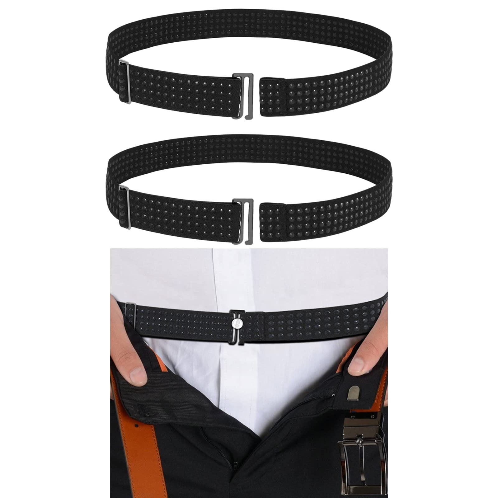 SUOSDEY Shirt Stays Belt for Men Adjustable Elastic Non-slip
