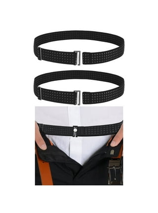 2pcs Shirt Stay Belt Shirt Stays Plus Wrinkle Resistant Non Elastic  Adjustable for Women Men (Black) 