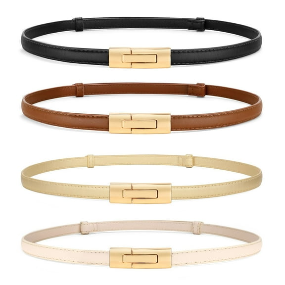 SUOSDEY Skinny Women Belt Thin Women Belt Ladies Dresses Belt with Alloy Turn Lock