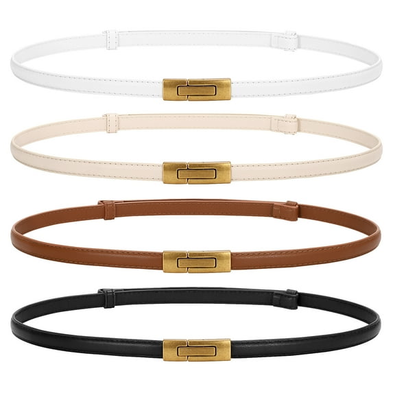 SUOSDEY Skinny Women Belt Thin Women Belt Ladies Dresses Belt with Alloy Turn Lock