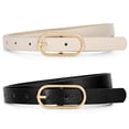 thumbnail image 1 of SUOSDEY Skinny Women Leather Belts Thin Casual Ladies Waist Belts for Jeans Dresses Pants, 1 of 7