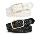 thumbnail image 1 of SUOSDEY Skinny Women's Braided Leather Belts 2pack Thin Woven Belt for Jeans Pants Dresses, 1 of 6