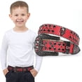 thumbnail image 1 of SUOSDEY Skull Kids Rhinestone Belt Girls Boys Sparkly Bling Diamond Belt Cowgirl Cowboy Belt, 1 of 7