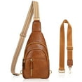 thumbnail image 1 of SUOSDEY Sling Bag for Women Anti Theft Crossbody Bag Leather Chest Bag For Travel, 1 of 7