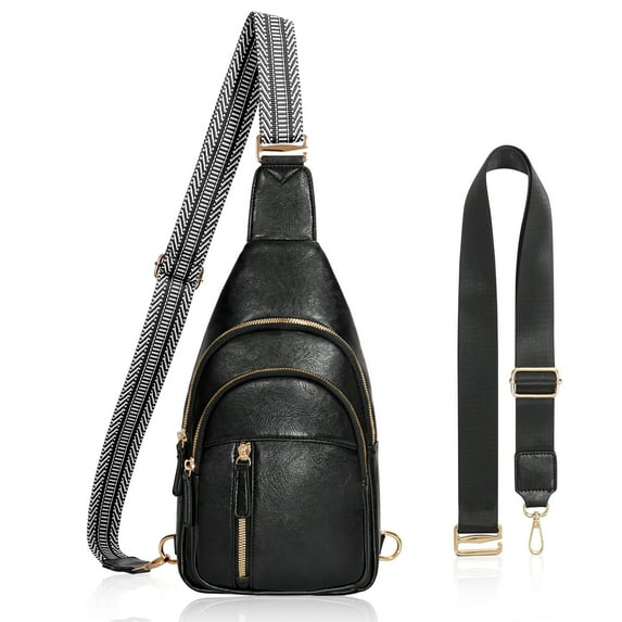 SUOSDEY Sling Bag for Women Anti Theft Crossbody Bag Leather Chest Bag For Travel