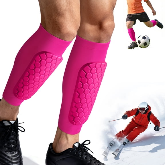 SUOSDEY Soccer Shin Guards Shin Defender for Kids Youth Adult,Women Men Ski Shin Guards Calf Compression Sleeve with Honeycomb Shin Pads