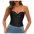thumbnail image 1 of SUOSDEY Strapless Corset Top for Women Lace Up Bustier Shapewear Lingerie Costume, 1 of 7