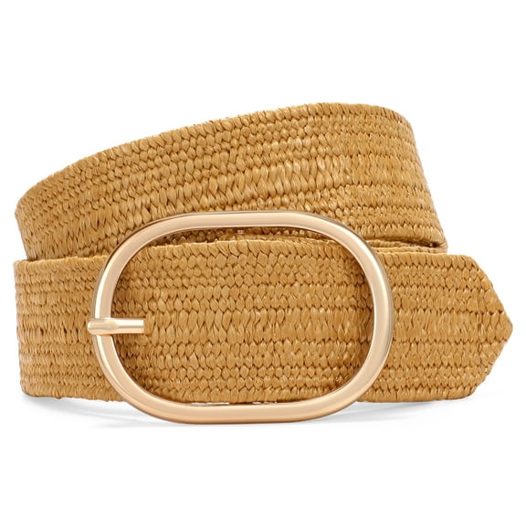 SUOSDEY Straw Women's Braided Stretch Belts Boho Style Skinny Waist Belt for Jeans Dresses