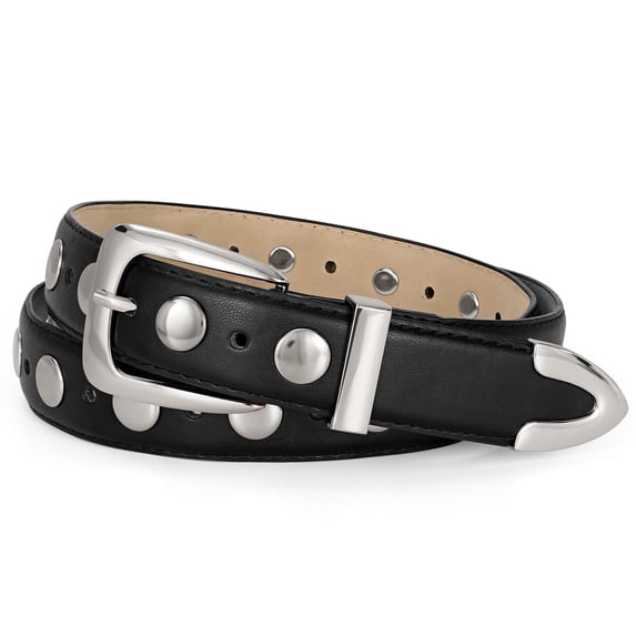 SUOSDEY Studded Belts for Women Punk Belts Cowgirl Leather Belt for Jeans Dress