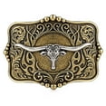 thumbnail image 1 of SUOSDEY Western Belt Buckle for Men Women Rodeo Texas Longhorn Bull Cowboy Cowgirl Belt Buckle, 1 of 6