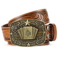 thumbnail image 1 of SUOSDEY Western Leather ​​Belts for Men Women Engraved Belt,Cowboy Cowgirl Embossed Belt for Jeans Christmas Gifts, 1 of 7