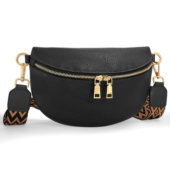 SUOSDEY Women Fashionable Fanny Packs Leather Belt Bag Theft Purse for Travel Camping