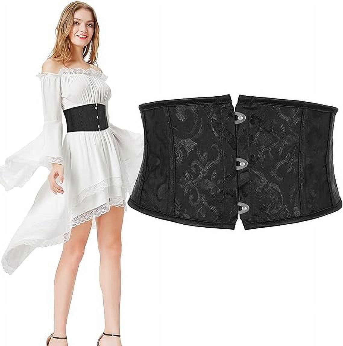 SUOSDEY Women Lace Up Corset Belt Black Waist Cincher For Dress Walmart