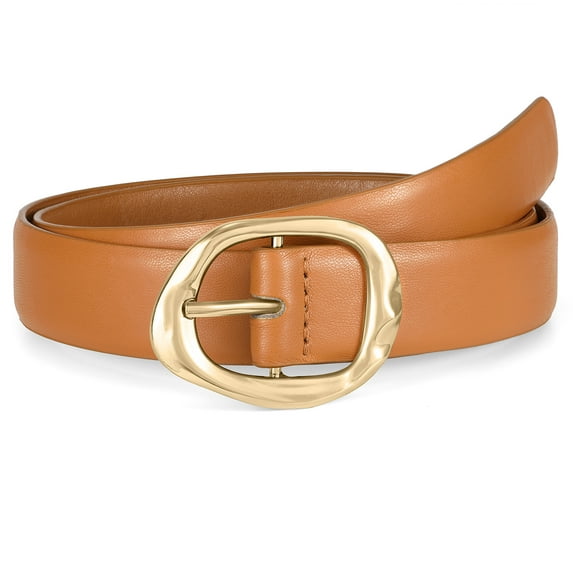 SUOSDEY Women Leather Belt Casual Ladies Belt for Jeans Pants Dress with Gift Box/Brown