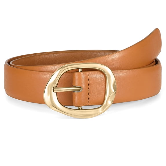 SUOSDEY Women Leather Belt Casual Ladies Belt for Jeans Pants Dress with Gift Box/Brown