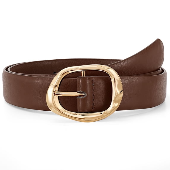 SUOSDEY Women Leather Belt Casual Ladies Belt for Jeans Pants Dress with Gift Box/Coffee