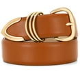thumbnail image 1 of SUOSDEY Women Leather Belts Brown Belt for Jeans Dresses Pants with Metal -tail Design, 1 of 8