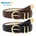 SUOSDEY Women Leather Belts for Jeans Gold Buckle Ladies Leather Belt 2