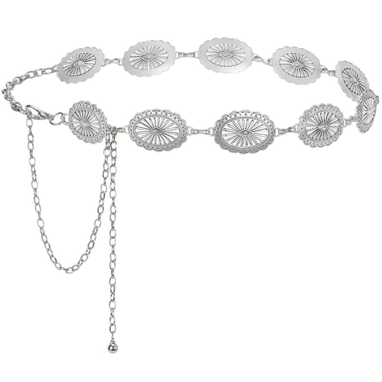 SUOSDEY Women Western Chain Waist Belt Cowgirl Metal Belt for