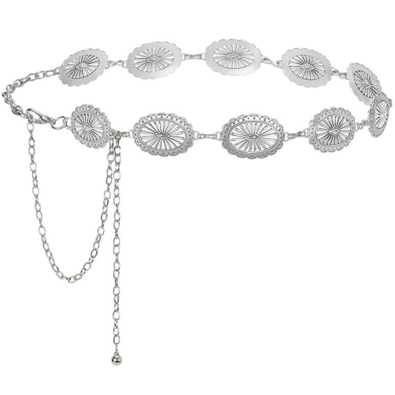 SUOSDEY Women Western Chain Waist Belt Cowgirl Metal Belt for Dress Jeans Adjustable