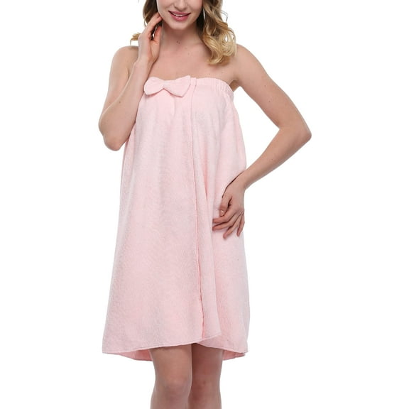 SUOSDEY Women Spa Towel Robe Microfiber Shower Bath Towel Body Wrap Towel,Pink