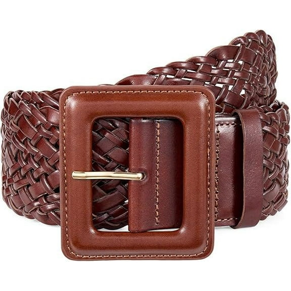 SUOSDEY Women Wide Belts for Dresses,Ladies Woven Leather Waist Belt