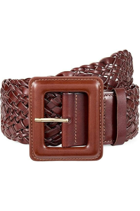 Women Wide Belts for Dresses,Ladies Woven Leather Waist Belt