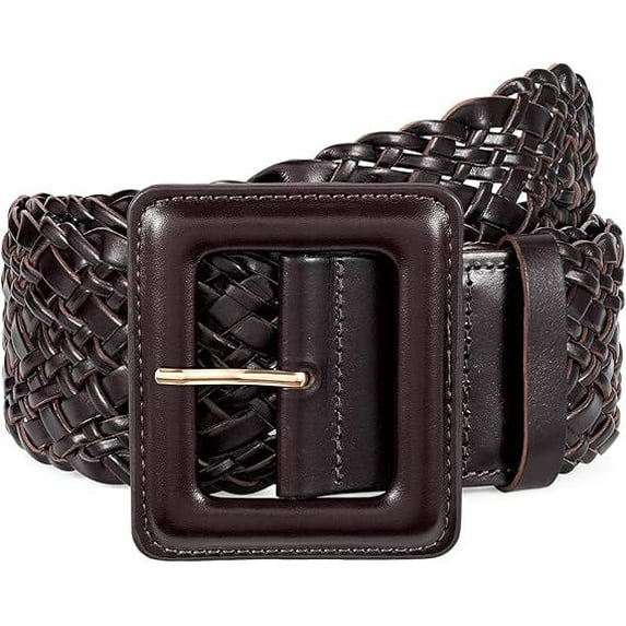 SUOSDEY Women Wide Belts for Dresses,Ladies Woven Leather Waist Belt