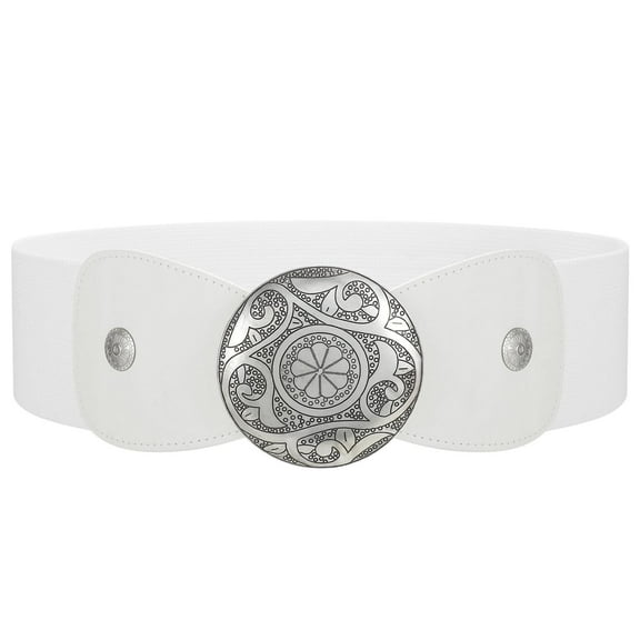 SUOSDEY Women Wide Elastic Belt Western Buckle Strecth Waist Belt for Dress