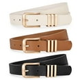 SUOSDEY Women's Belts Ladies Leather Waist Belt for Jeans Dress 3 Pack