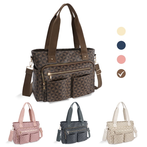 SUOSDEY Work Tote Bags for Women,Large Capacity Luxury Leather Laptop Bag Cup ,Tote Shoulder Handbag,Crossbody Messenger Bag