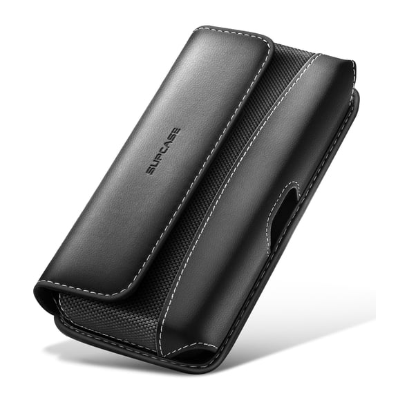 SUPCASE for Samsung Galaxy Z Fold 6 / 5 / 4 / 3 Case with Belt Clip, Military-Grade Drop Protection,Waterpoof PU, Wear-Resisting Leather Pouch, Compatible with Most Smartphones, Hands-Free, Black