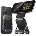thumbnail image 1 of SUPCASE for MagSafe Wallet with Stand, Magnetic Wallet for Men, [Hold 5 Cards] [Adjustable Stand] [RFID Blocking] Phone Stand Credit Card Holder Tripod for iPhone 16/15/14/13/12 Series, Black, 1 of 11