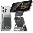 thumbnail image 1 of SUPCASE for MagSafe Wallet with Stand, Magnetic Wallet for Men, [Hold 5 Cards] [Adjustable Stand] [RFID Blocking] Phone Stand Credit Card Holder Tripod for iPhone 16/15/14/13/12 Series, Silver, 1 of 11