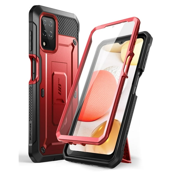SUP Unicorn Beetle Pro Rugged Carrying Case (Holster) Samsung Galaxy A12 Smartphone, Metallic Red