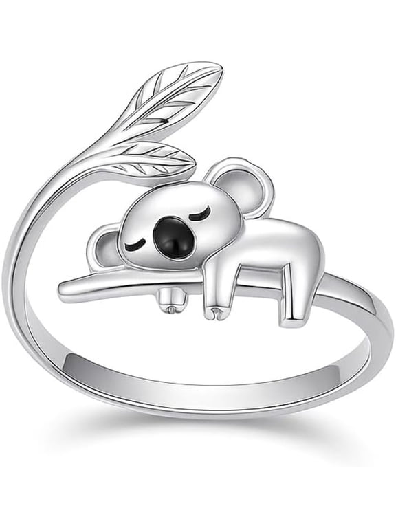 Mom Daughter Koala Ring - Adjustable Silver, Mother's Day Gift