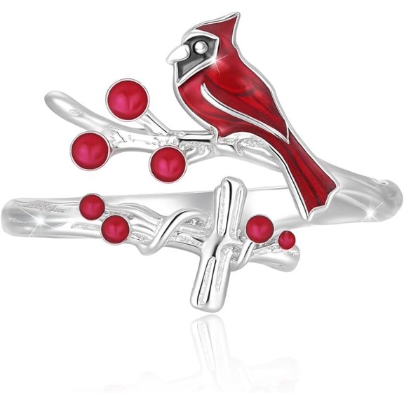 SUPAC Red Cardinal Cross Ring - Always with You