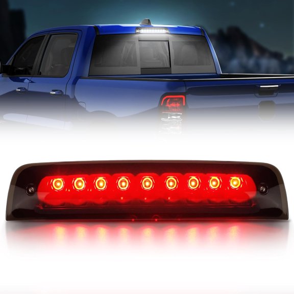 SUPAREE LED Third Brake Light Smoked Lens fit for 2009 2010 2011 2012 2013 2014 2015 2016 2017 D-odge Ram 1500 2500 3500, 3rd Brake Light Assembly Roof White Cargo Light Red High Mount Lamp
