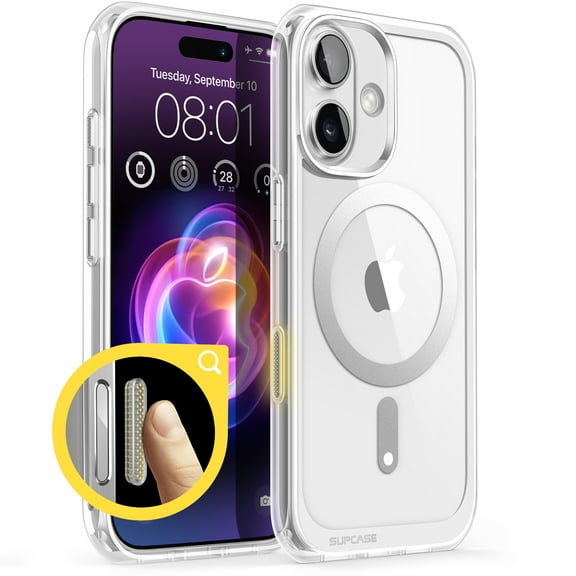 SUPCASE with Camera Control Capture Button for iPhone 16+ Plus 6.7" (2024) MagSafe Case, [Military-Grade Protection] Clear Shockproof Case Strong Magnetic Phone Cover for iPhone 16+ Plus, 6.7", Clear