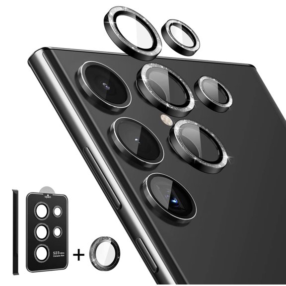 SUPCASE Camera Lens Protector Designed for Galaxy S23 Ultra, [Scratch-Resistant] [Ultra-Thin] Tempered Glass Camera Lens Screen Protector (GrayGlitter)