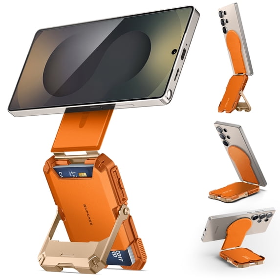 SUPCASE Card Holder Tripod for Galaxy iPhone series MagSafe Wallet Magnetic Wallet with Adjust Multi-Angle Stand & 5-Card Holder & RFID Blocking Card Holder for Samsung Galaxy / iPhone /Google series