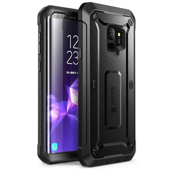 SUPCASE Galaxy S9 Case Full-body Rugged Holster Case WITH Screen Protector for 2018 Release, Unicorn Beetle PRO-Black