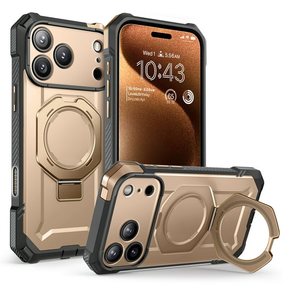SUPCASE N52 Strong Magnet Case for 2025 iPhone 17 Pro (6.3") with Camera Control Button with Kickstand Rugged Shockproof Anti-Slip Grip Case [Compatible with MagSafe] Magnetic Phone Cover, Desert