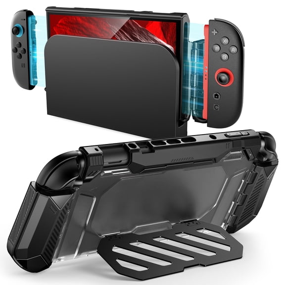 SUPCASE for Nintendo Switch 2 Protective Case, Dockable with Aluminum Stand Quick-Release Joy-Cons, Ergonomic Grip,Military-Grade Protection,Hard Shell Protective Cover Accessories for Switch 2,Black