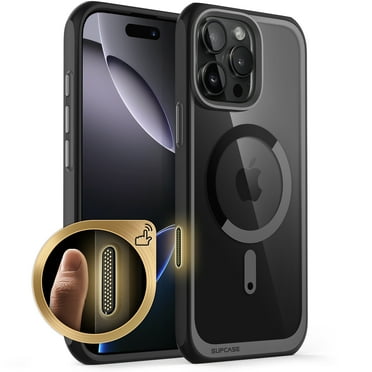 SUPCASE Quick Access Button Design for iPhone 16 Pro 2024 MagSafe Case, [Military-Grade Protection] Slim Clear Shockproof Protective Strong Magnetic Phone Case Cover for iPhone 16 Pro, 6.3", Black