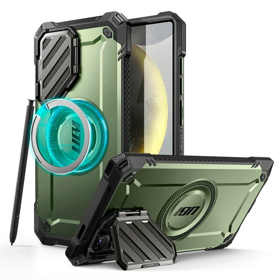 SUPCASE for Samsung Galaxy S25 Ultra Case with Stand [Built-in Camera Cover Kickstand] [S Pen Friendly] [Compatible with MagSafe] Heavy Duty Rugged Magnetic Phone Case for Galaxy S25 Ultra, Guldan