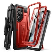 SUPCASE for Samsung Galaxy S25 Ultra Case with Stand, [Unicorn Beetle Pro] [2 Front Frames] [Built-in Screen Protector & Belt-Clip] Military-Grade Protection Phone Case for Galaxy S25 Ultra, Ruddy