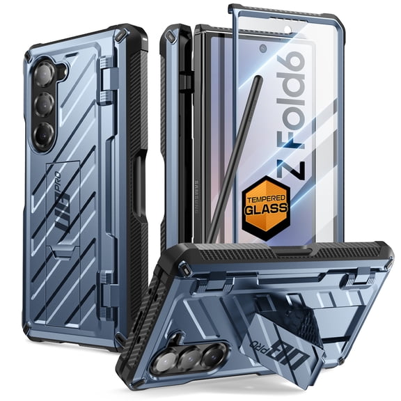 SUPCASE for Samsung Galaxy Z Fold 6 Case with S Pen Holder (UB Pro) [Built-in Screen Protector & Kickstand] [Military-Grade Protection] Heavy Duty Rugged Phone Case 360° Shockproof Cover, Tilt
