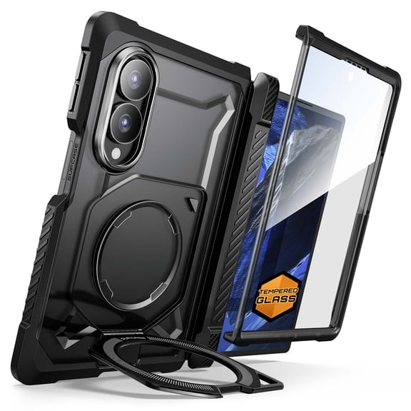 SUPCASE UB Grip for Samsung Galaxy Z Fold 8 Case with Stand, [Compatible with MagSafe] [Built-in Screen Protector] [Hinge Coverage] [Anti-Slip Grip] Full Body Heavy Duty Protective Phone Case, Black